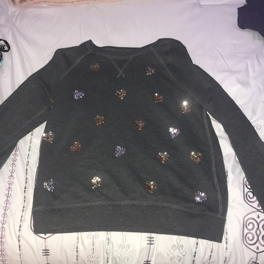 A grey sweatshirt